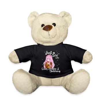 just a girl who loves anime and sketching - Teddy Bear - black - Front