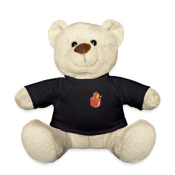 Hot Dog Sausage Fast Food Hot dog Food Gift - Teddy Bear - black - Front
