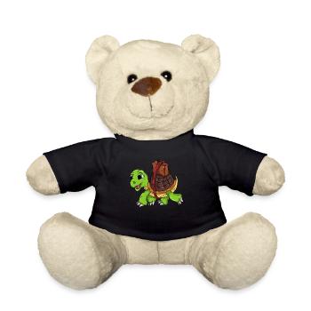 Turtle on the road - Teddy Bear - black - Front