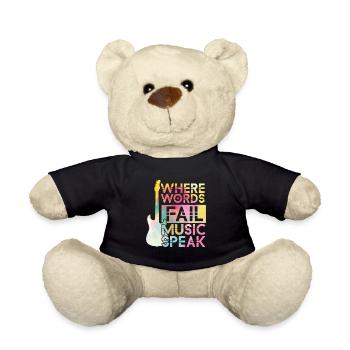 La musique est ce que les sentiments sonnent comme guitariste de guitare - Nounours - noir - Devant