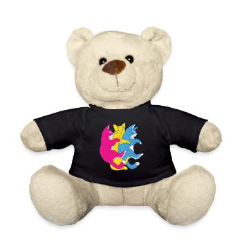 LGBTQ Flag - Cute Cat Stacks Pansexual - Teddy Bear - black - Front