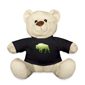 Bison Wisent Wald Natur Landschaft Geschenk - Teddy - Schwarz - Vorne