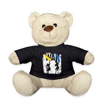 Ukraine | Freiheit kein Krieg Landesfarben - Teddy - Schwarz - Vorne