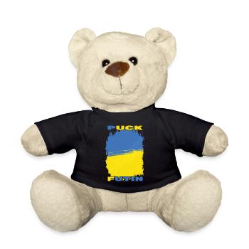 Puck Futin - Ukraine Ukrajina - Free Ukraine - Teddy Bear - black - Front