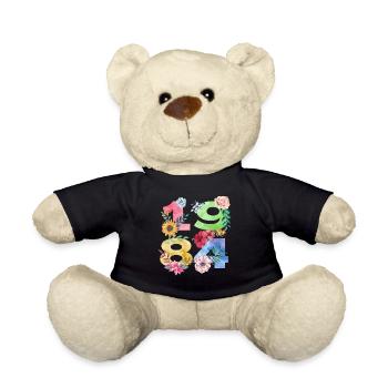 Jahrgang 1984 Geburtstags Blumen Design für Frauen - Teddy - Schwarz - Vorne