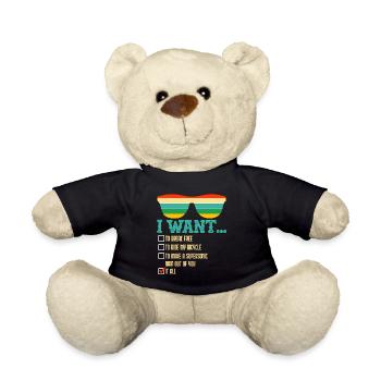 I Want To Break Free To Ride My Bicycle It All - Teddy Bear - black - Front