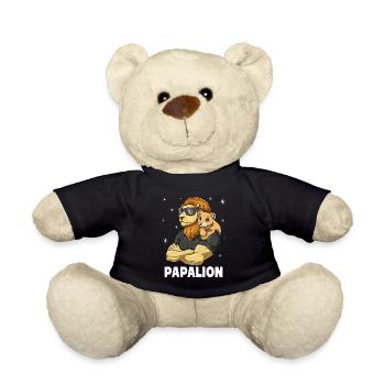 Papalion Löwe Papa und Baby Papa Vatertag für - Teddy - Schwarz - Vorne
