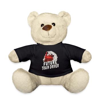 Train Railroad Locomotive Model Railway Fans - Teddy Bear - black - Front