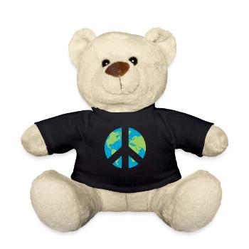 World Peace Symbol - Teddy Bear - black - Front