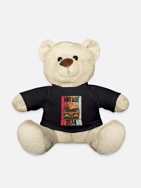 Vintage 1974 Retro Geburtstag Geschenk 1974 Vintag - Teddy - Schwarz