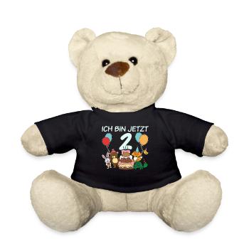 2 Geburtstag | 2. Geburtstag Kindergeburtstag - Teddy - Schwarz - Vorne