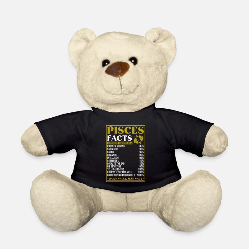 Fische Sternzeichen Geschenk Fakten - Teddy - Schwarz