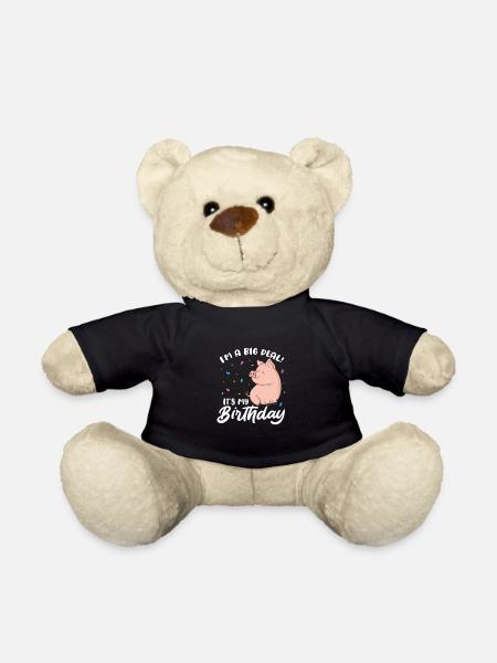 Pig Birthday - Teddy Bear - black