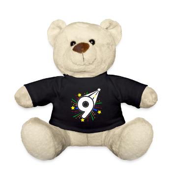 9 ans 9ème anniversaire fête numéro 9 - Nounours - noir - Devant
