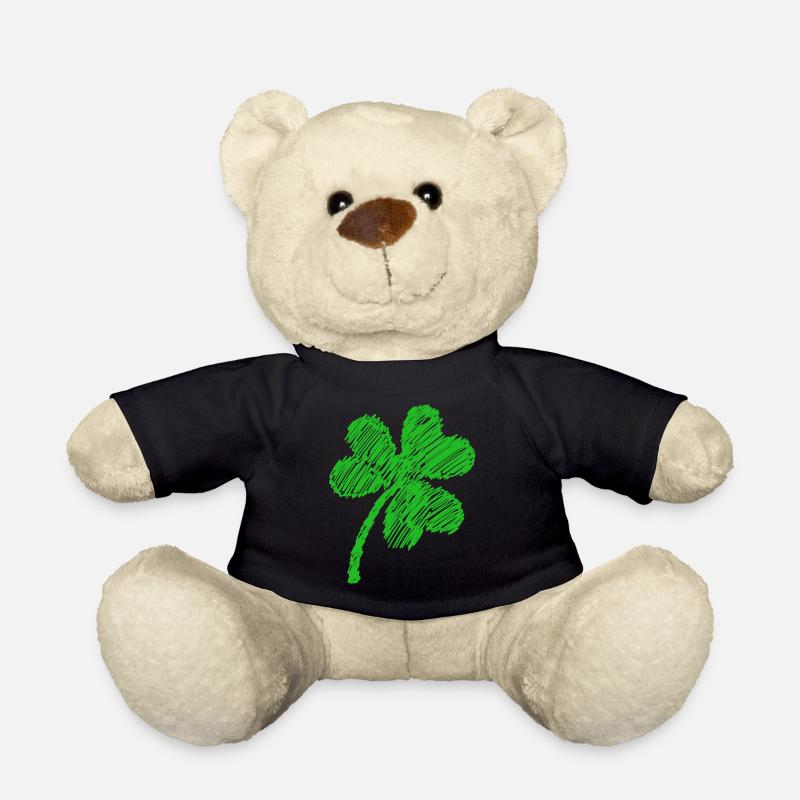 griffonnage vert trèfle à trois feuilles - Nounours - noir