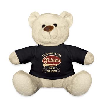 Tobias alles wird gut der Tobias ist jetzt da - Teddy - Schwarz - Vorne