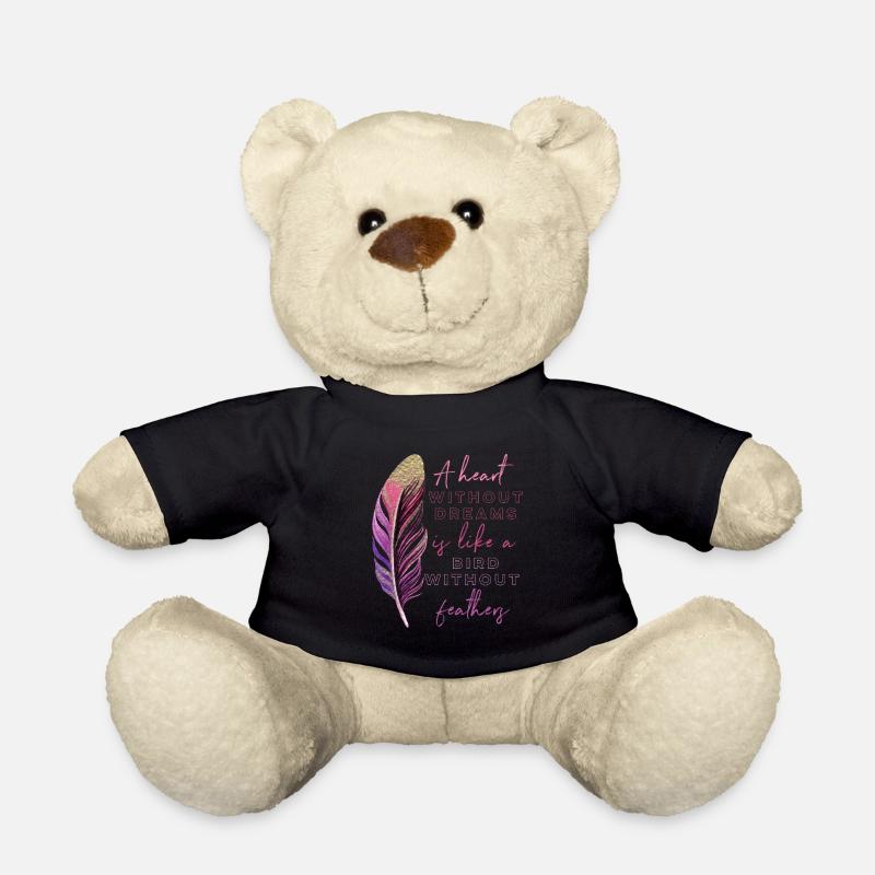 Inspiration Spruch Feder - Teddy - Schwarz