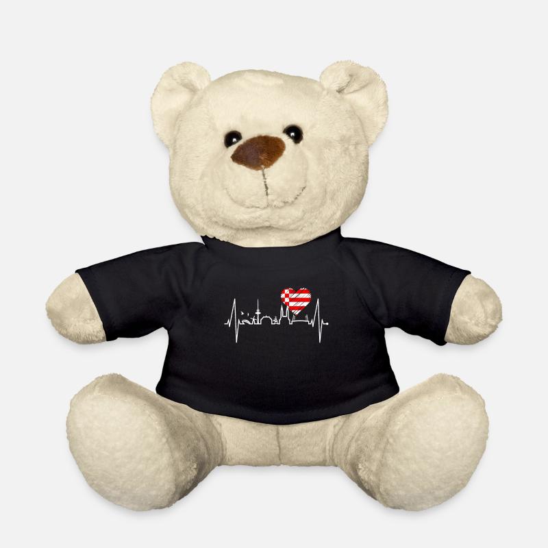 Bremen Skyline Bremer Herzschlag Fan Herz Liebe - Teddy - Schwarz