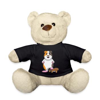 Guinea Pig Skater Skateboard - Teddy Bear - black - Front
