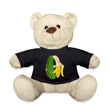 Banane und Gurke in Umarmung - Teddy - Schwarz - Vorne