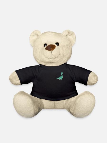 Abzeichen - Niedlicher Dinosaurier Brontosaurus - Teddy - Schwarz
