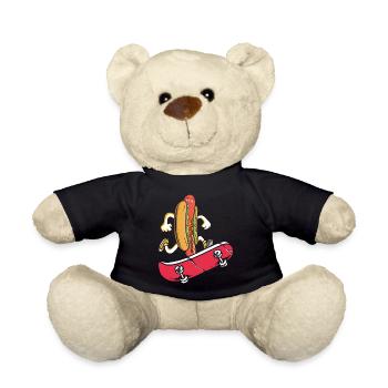 Hot Dog Skateboarder Skateboard skateboarding skateboard - Teddy Bear - black - Front