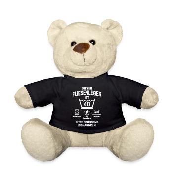 40. Geburtstag Fliesenleger Lustig 40 Jahre - Teddy - Schwarz - Vorne