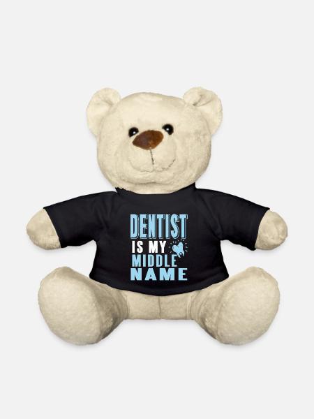 Dentist Is My Middle Name Funny Dentist T-Shirt - Teddy - Schwarz