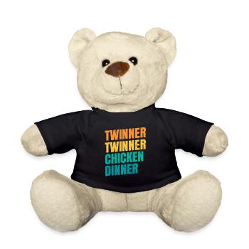 Twinner Twinner Huhn Abendessen Design für eine - Teddy - Schwarz - Vorne