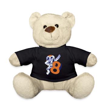 8th Birthday Astronaut 8 Years Space Galaxy - Teddy Bear - black - Front