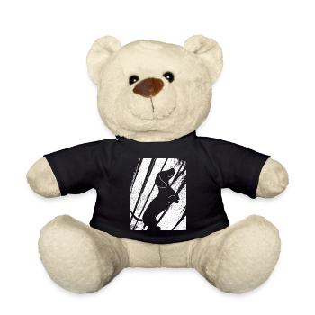 Dackel Dachshund Silhouette Retro Vintage Motiv - Teddy - Schwarz - Vorne