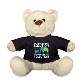 Earth Day Elephant Saying Environment Climate Gift Idea - Teddy Bear - black - Front