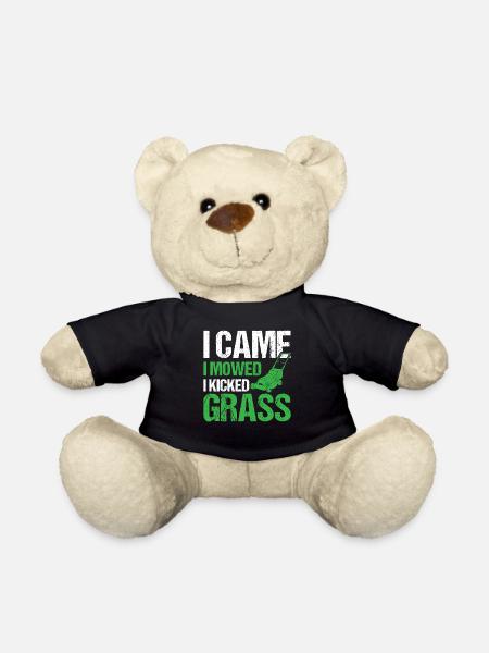I Came I Mowed I Kicked Grass - Gardener - Teddy Bear - black