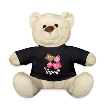 Coffee Wine Drinking Alcohol Coffee Enthusiast - Teddy Bear - black - Front