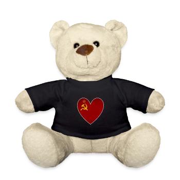 Soviet Union Flag Heart Russia - Teddy Bear - black - Front