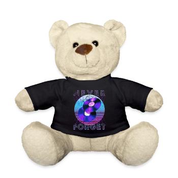 Never Forget Retro 80er 90er Nostalgie - Teddy - Schwarz - Vorne