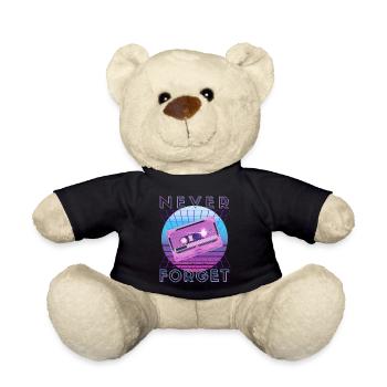 Never Forget Retro 80er 90er Nostalgie - Teddy - Schwarz - Vorne