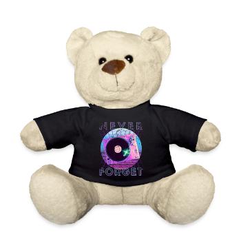 Never Forget Retro 80er 90er Nostalgie - Teddy - Schwarz - Vorne
