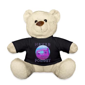 Never Forget Retro 80er 90er Nostalgie - Teddy - Schwarz - Vorne