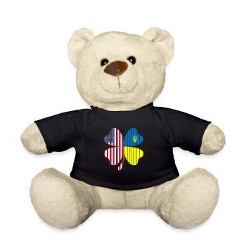 Ukraine Amerika Flagge Kleeblatt - Teddy - Schwarz - Vorne