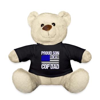 Fils d’un policier Police Grand-père - Nounours - noir - Devant