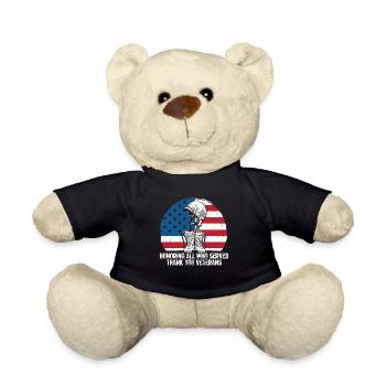 Honoring All Who Served Military Veterans Day - Teddy - Schwarz - Vorne