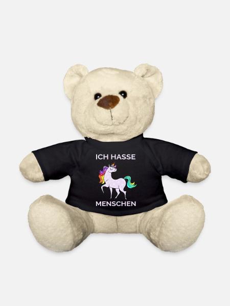 ICH HASSE MENSCHEN EINHORN - Teddy - Schwarz