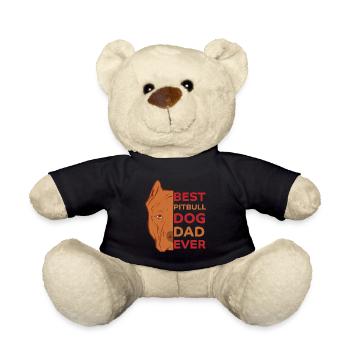 Pitbull Saying Papa Dogs Father Pitbull Gift - Teddy Bear - black - Front