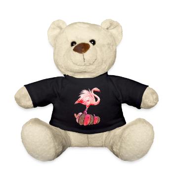 Herbst Flamingo Kürbis Thanksgiving - Teddy - Schwarz - Vorne