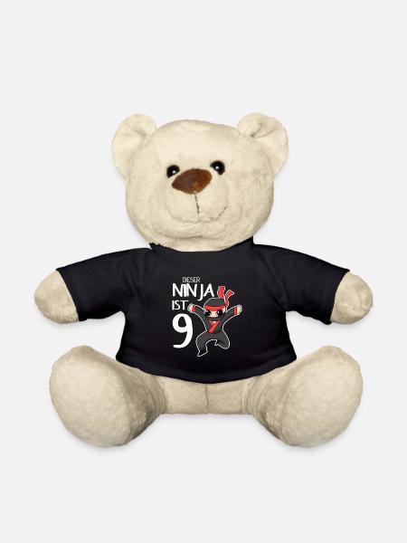 9 Jahre Geburtstag Junge Ninja - Ich bin 9 - Teddy - Schwarz