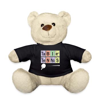 Tischtennis-Spieler-Sport-Chemie - Teddy - Schwarz - Vorne