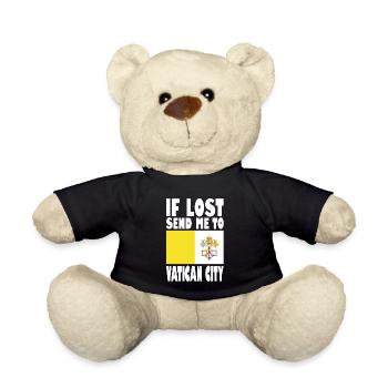 Vatican City Flag Saying - Teddy Bear - black - Front
