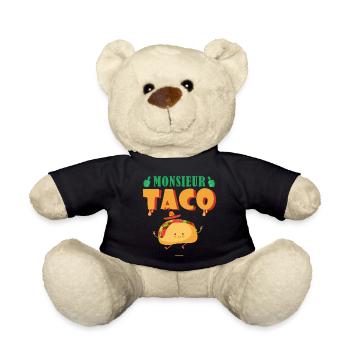 monsieur taco humour cuisine mexican mexicain - Nounours - noir - Devant