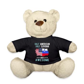 Half American Half Slovenian - Teddy Bear - black - Front